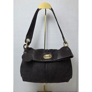 Kipling Medium Size Brown Nubuck Leather Hobo‎ Shoulder Handbag